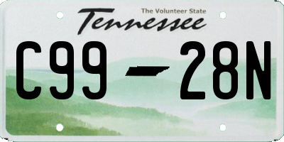 TN license plate C9928N