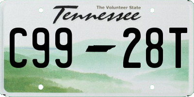 TN license plate C9928T