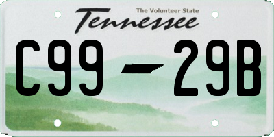 TN license plate C9929B