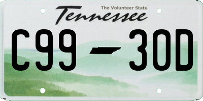 TN license plate C9930D