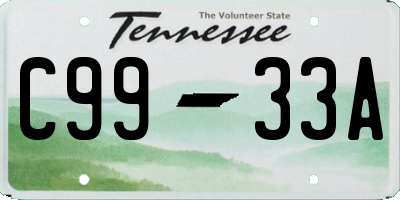 TN license plate C9933A