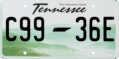 TN license plate C9936E