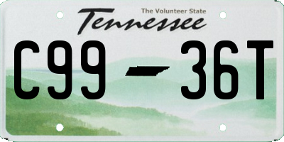 TN license plate C9936T