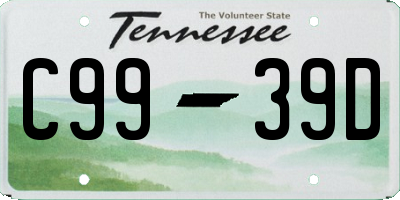 TN license plate C9939D