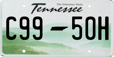 TN license plate C9950H