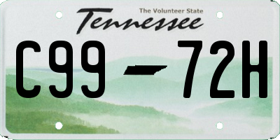 TN license plate C9972H
