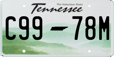 TN license plate C9978M