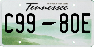 TN license plate C9980E