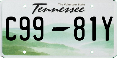 TN license plate C9981Y