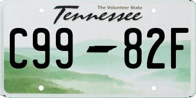 TN license plate C9982F