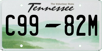 TN license plate C9982M