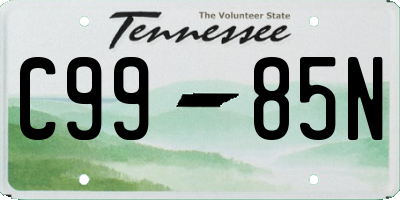 TN license plate C9985N
