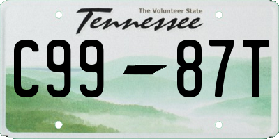 TN license plate C9987T