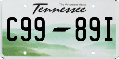 TN license plate C9989I