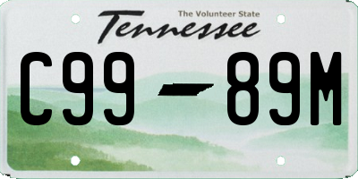 TN license plate C9989M