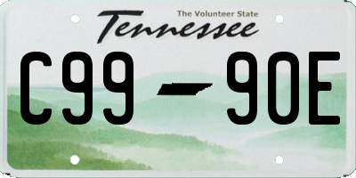TN license plate C9990E