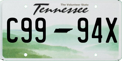 TN license plate C9994X