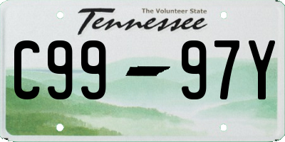 TN license plate C9997Y