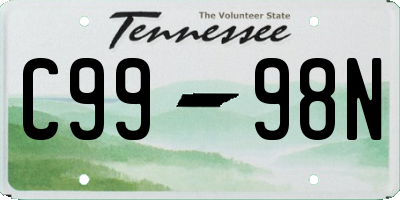 TN license plate C9998N