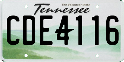 TN license plate CDE4116