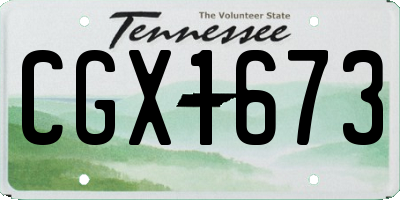 TN license plate CGX1673