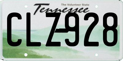 TN license plate CLZ928