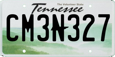 TN license plate CM3N327