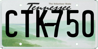 TN license plate CTK750