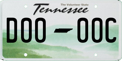 TN license plate D0000C