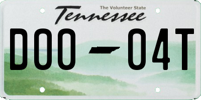 TN license plate D0004T