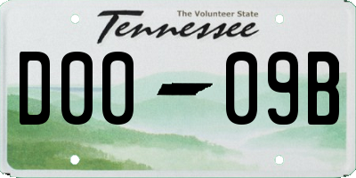 TN license plate D0009B