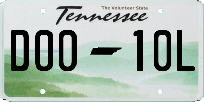 TN license plate D0010L