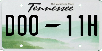 TN license plate D0011H