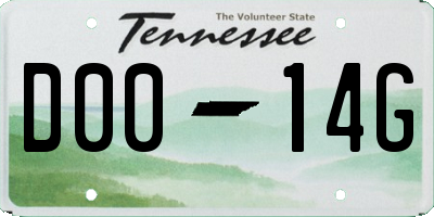TN license plate D0014G
