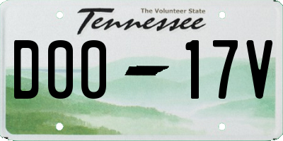 TN license plate D0017V