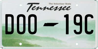 TN license plate D0019C