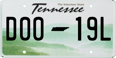 TN license plate D0019L