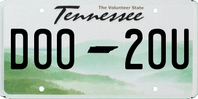 TN license plate D0020U
