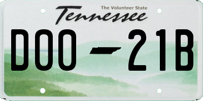TN license plate D0021B