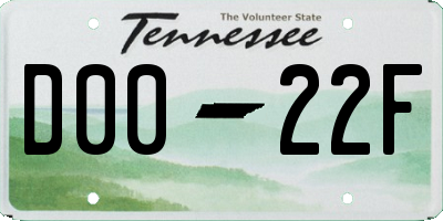 TN license plate D0022F