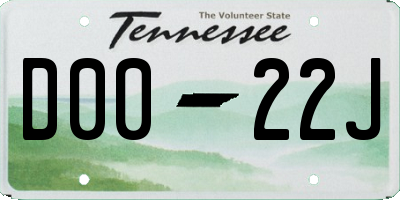 TN license plate D0022J