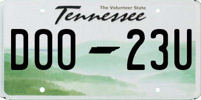 TN license plate D0023U