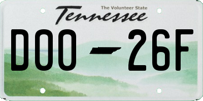 TN license plate D0026F