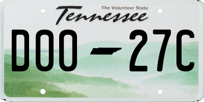 TN license plate D0027C