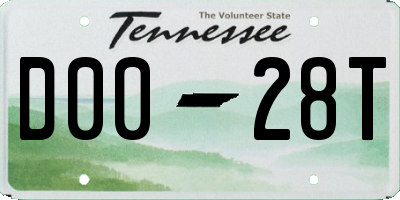 TN license plate D0028T