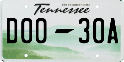 TN license plate D0030A