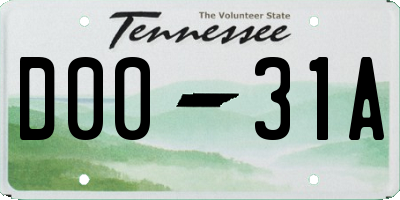 TN license plate D0031A