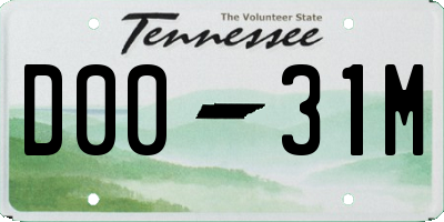 TN license plate D0031M