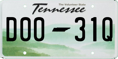 TN license plate D0031Q