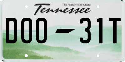 TN license plate D0031T